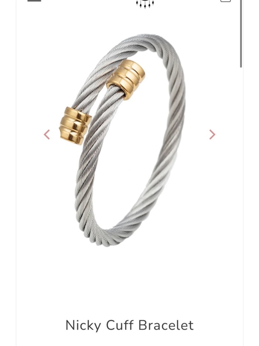 eye candy NWT Nicky Titanium Twisted Cable Cuff with Gold, soldoutSim to Yurman